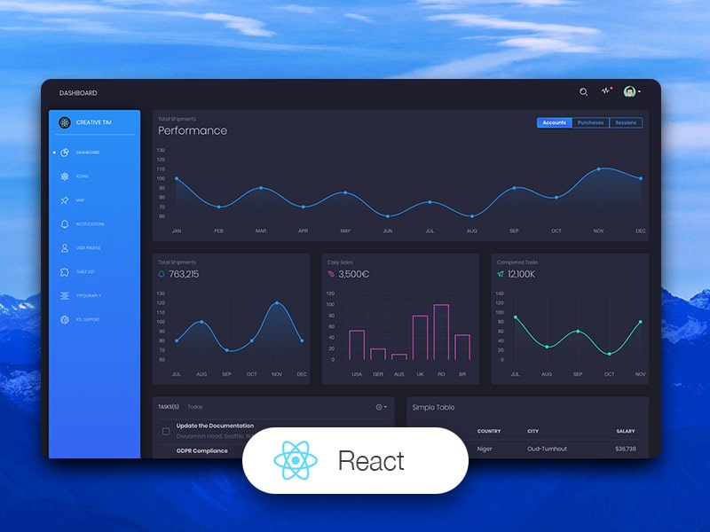 Black Dashboard React